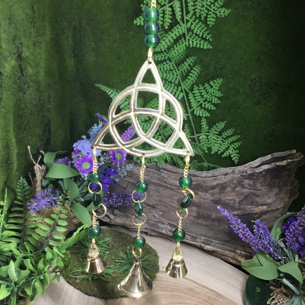 Triquetta brass bell chime protection charm. Cleanse & Purify