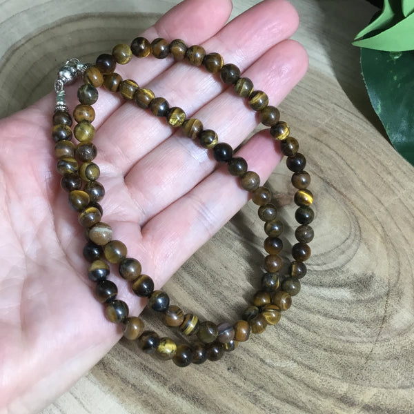 Tiger Eye Necklace  wearable energy - safe travel & protection