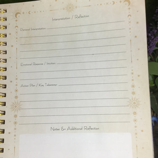 Tarot and oracle card journal workbook