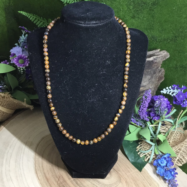 Tiger Eye Necklace  wearable energy - safe travel & protection
