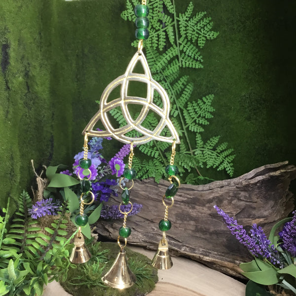 Triquetta brass bell chime protection charm. Cleanse & Purify