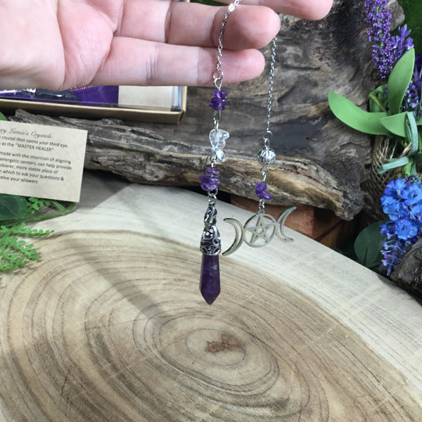 Amethyst aura cleanser heal & de-stress  pendulum