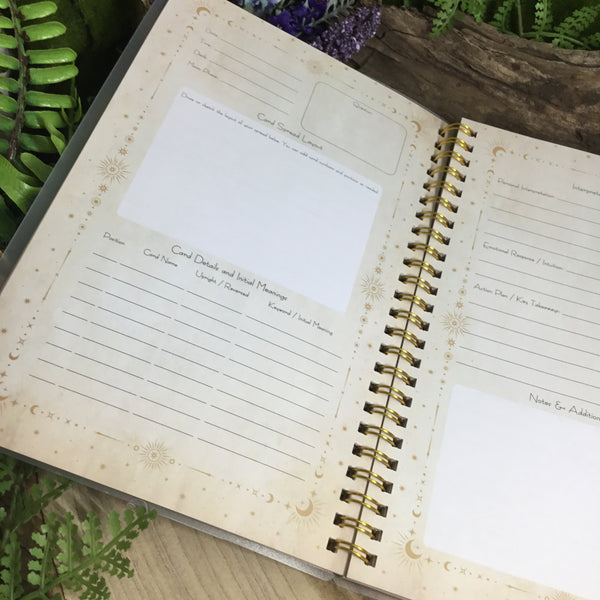 Tarot and oracle card journal workbook