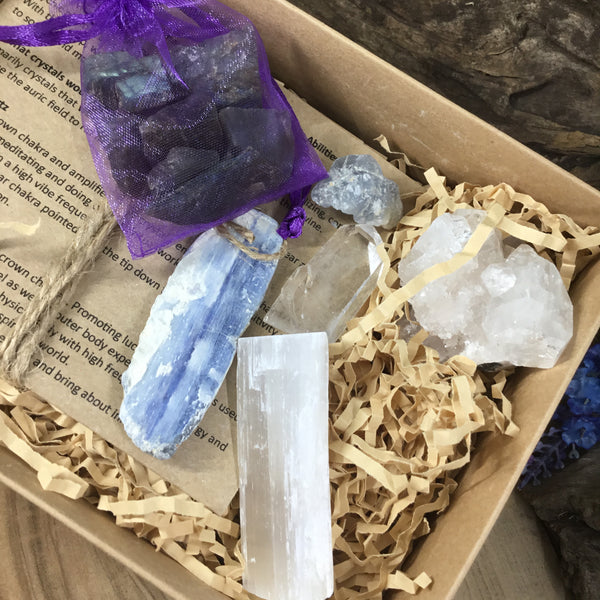 Crystal set for enhancing Psychic Abilities, Intuition and Spiritual Downloads