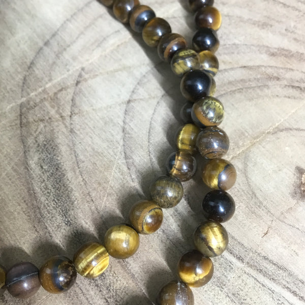 Tiger Eye Necklace  wearable energy - safe travel & protection