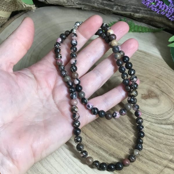 Rhodonite  Necklace  wearable energy - emotiona trauma reiki rescue