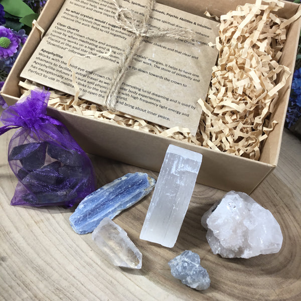 Crystal set for enhancing Psychic Abilities, Intuition and Spiritual Downloads