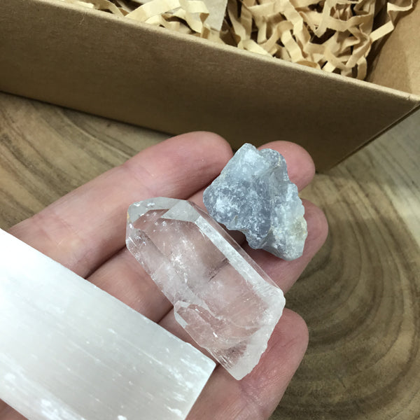 Crystal set for enhancing Psychic Abilities, Intuition and Spiritual Downloads