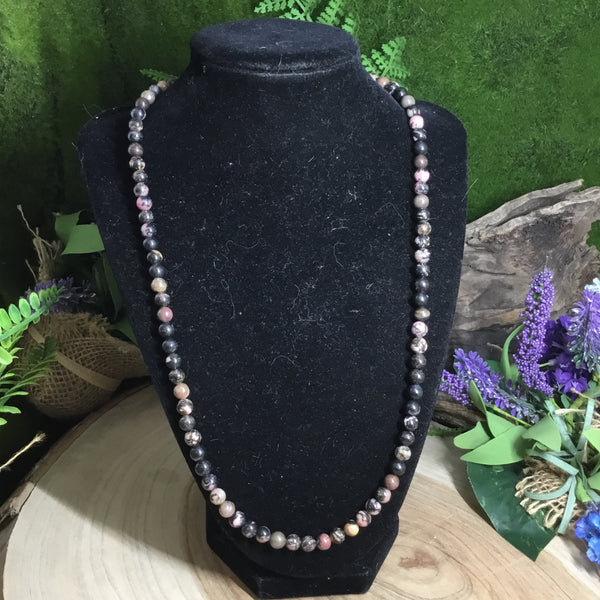 Rhodonite  Necklace  wearable energy - emotiona trauma reiki rescue