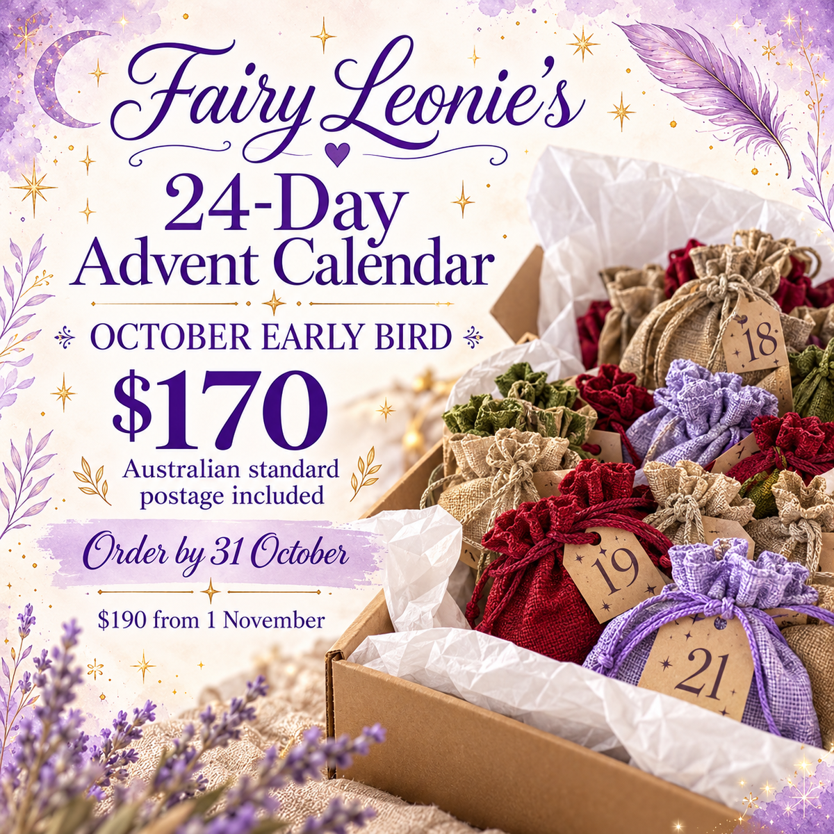 Fairy Leonie’s 24-Day Advent Calendar — A Journey of Whispers & Rituals