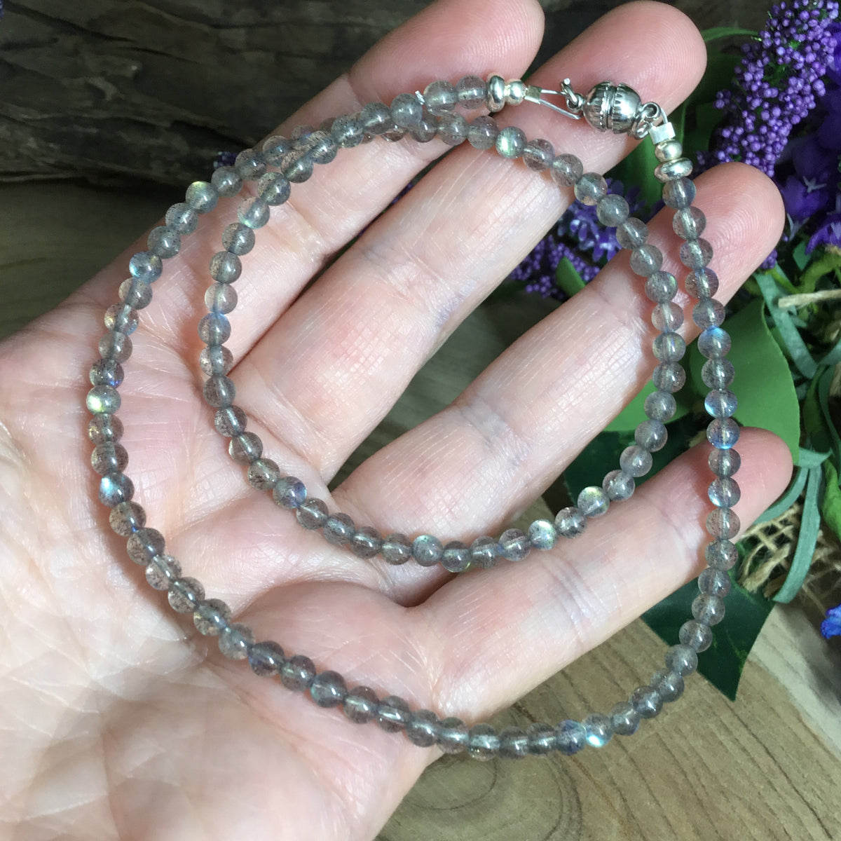 Labradorite Choker Necklace wearable energy chakra balance & alignment