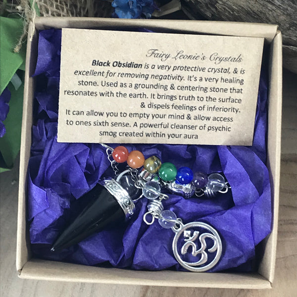 OBSIDIAN grounding pendulum. Divination- Energy Work Tool