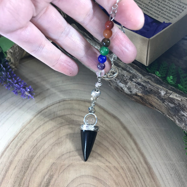 OBSIDIAN grounding pendulum. Divination- Energy Work Tool