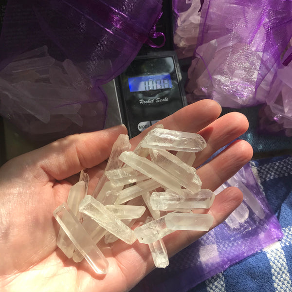 Raw Quartz Needle Points 100g Bags
