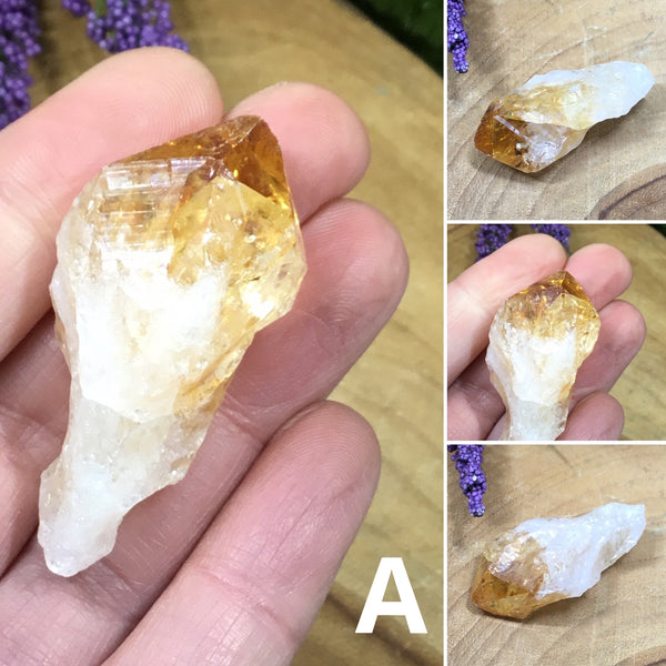 CRYSTALS FOR ABUNDANCE & PROSPERITY -Heat treated amethyst  Citrine points
