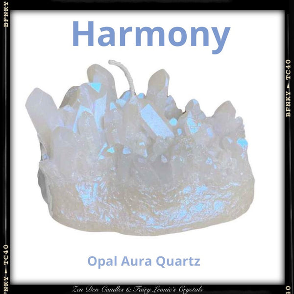 Aura Quartz Cluster Shaped Candle. Sacred Space Home Decor