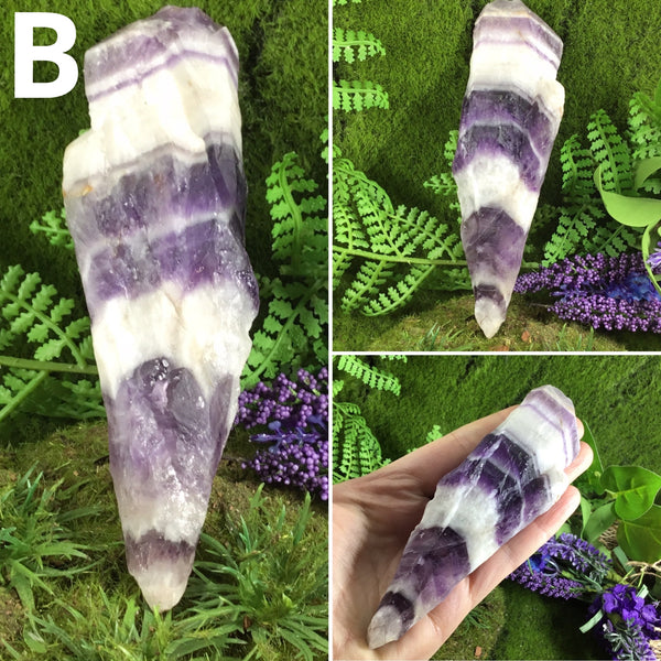 UNEARTHED TREASURE chevron amethyst natural medium wands