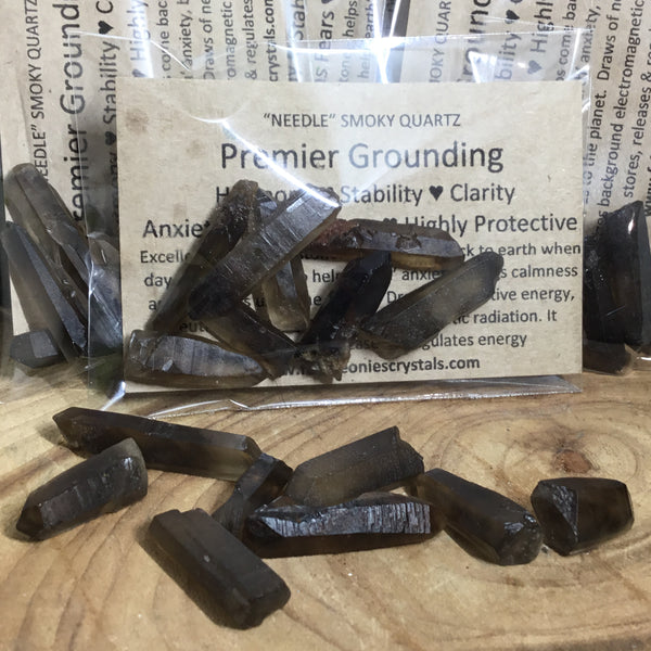 Smoky Needle Quartz Mini 30g Crystal Grid Point Pack