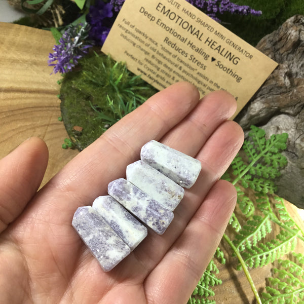 Lepidolite mini handcrafted generators - crystal grids