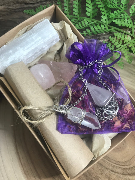 Rose Quartz Pendulum Heart Rebalancing Kit. Divination- Energy Work Tool