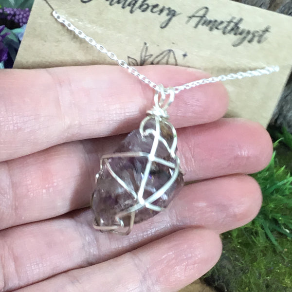 Wearable Energy Wire wrapped brandberg amethyst
