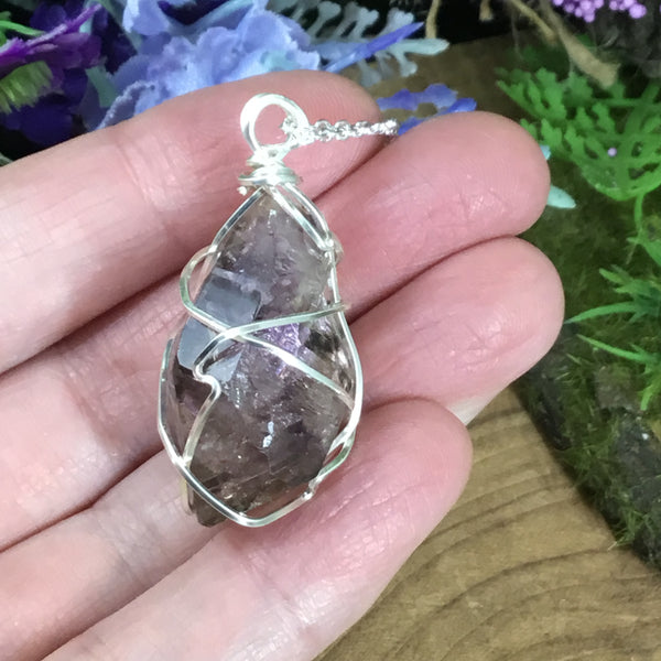 Wearable Energy Wire wrapped brandberg amethyst