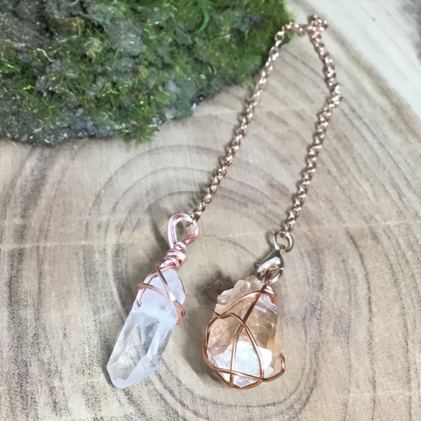 TANGERINE QUARTZ PENDULUM- Energy Sensing, Geopathic stress and Divination. Energy Work Tool