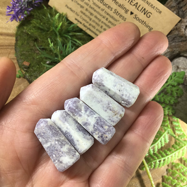 Lepidolite mini handcrafted generators - crystal grids