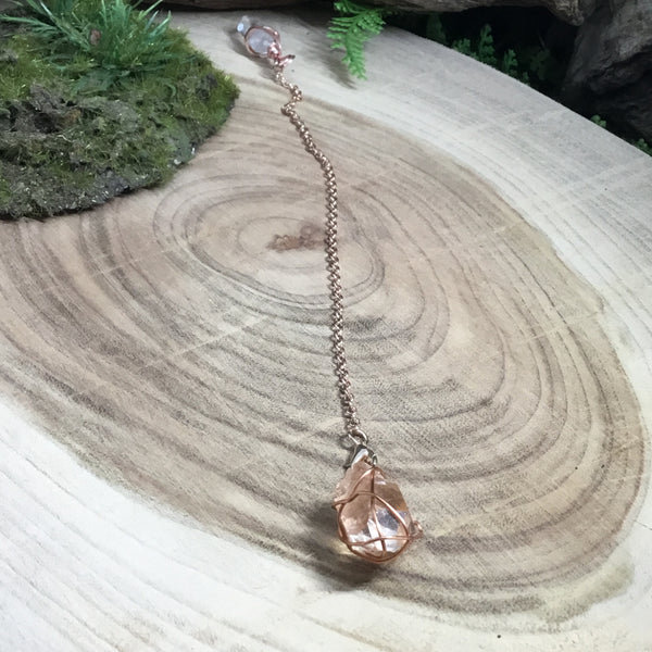 TANGERINE QUARTZ PENDULUM- Energy Sensing, Geopathic stress and Divination. Energy Work Tool