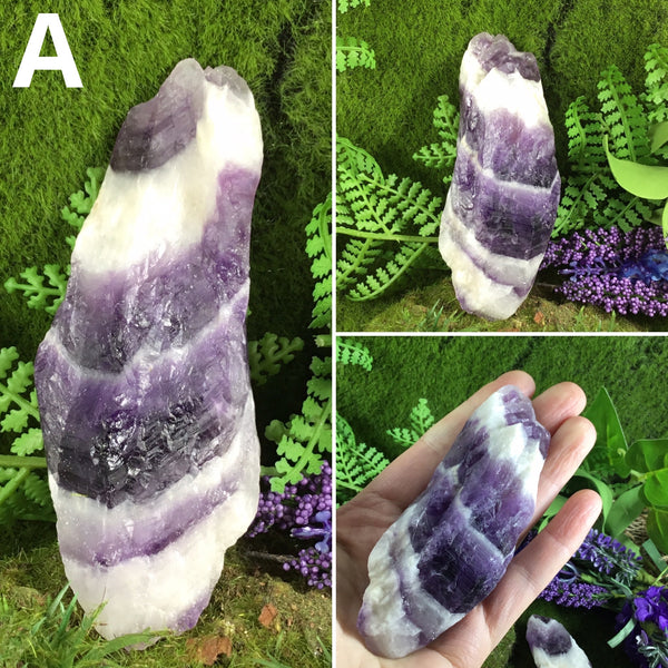 UNEARTHED TREASURE chevron amethyst natural medium wands