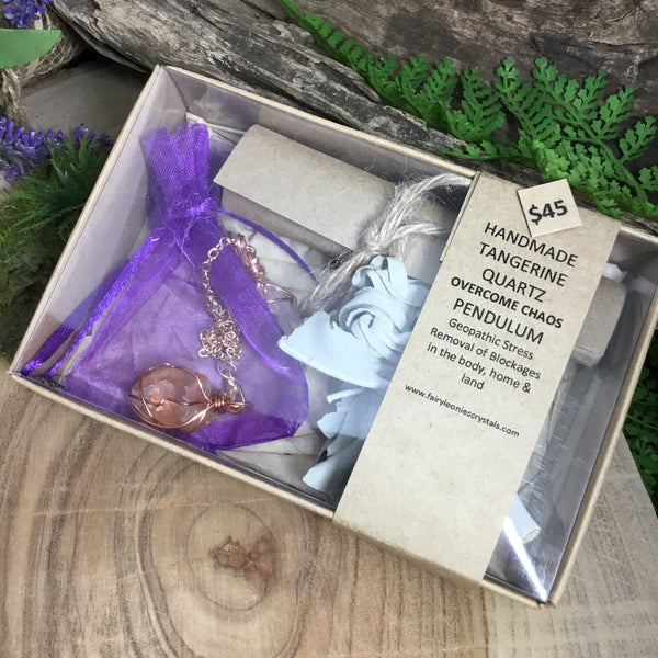 TANGERINE QUARTZ PENDULUM- Energy Sensing, Geopathic stress and Divination. Energy Work Tool