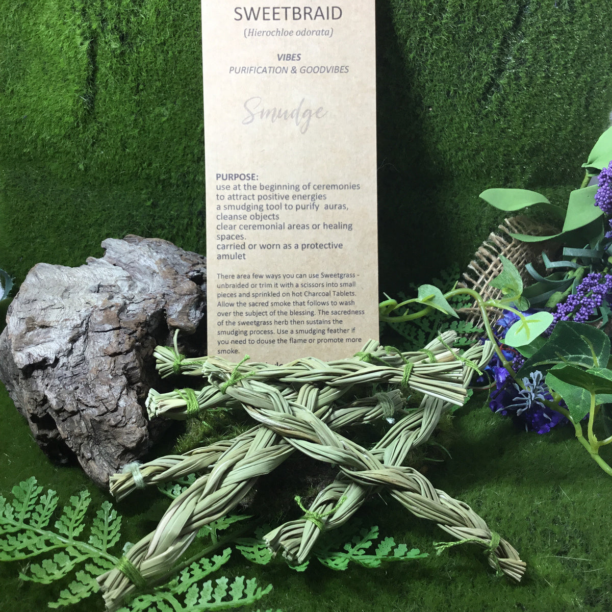 CLEANSE & PURIFY- sweetgrass braid smudge grass