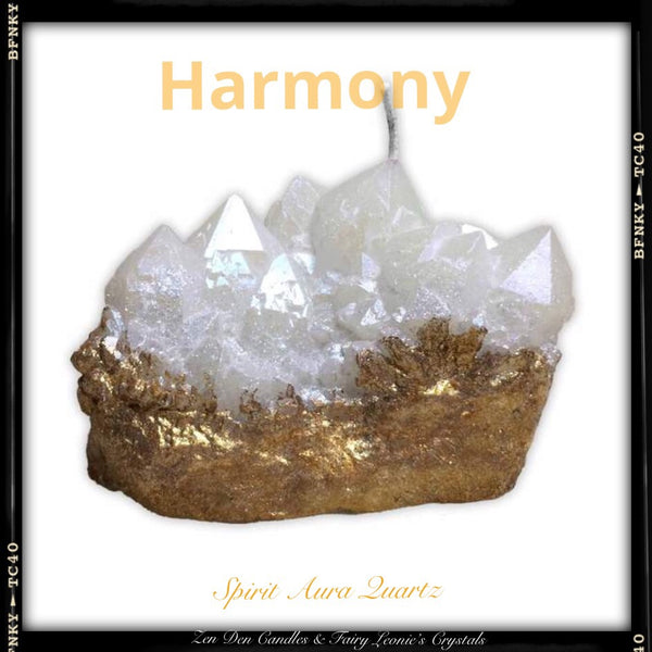 Aura Quartz Cluster Shaped Candle. Sacred Space Home Decor