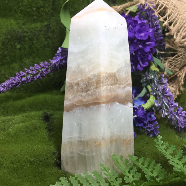 Caribbean Blue Calcite Point- Tower cleanse & purify