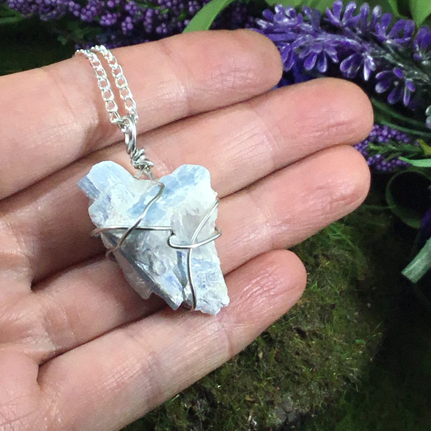 WEARABLE ENERGY- Natural Kyanite ‘alignment’ necklace pendant #2 Cleanse & Purify