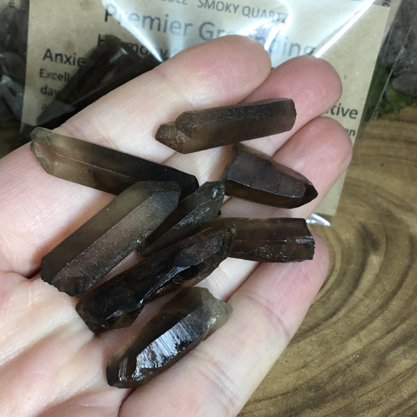 Smoky Needle Quartz Mini 30g Crystal Grid Point Pack