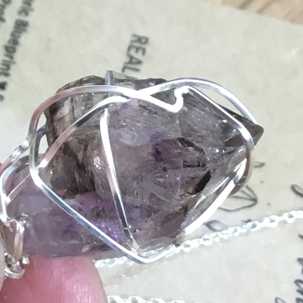 Wearable Energy Wire wrapped brandberg amethyst