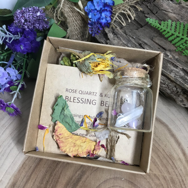 Baby Shower Rose Quartz & Kunzite BLESSING BEADS