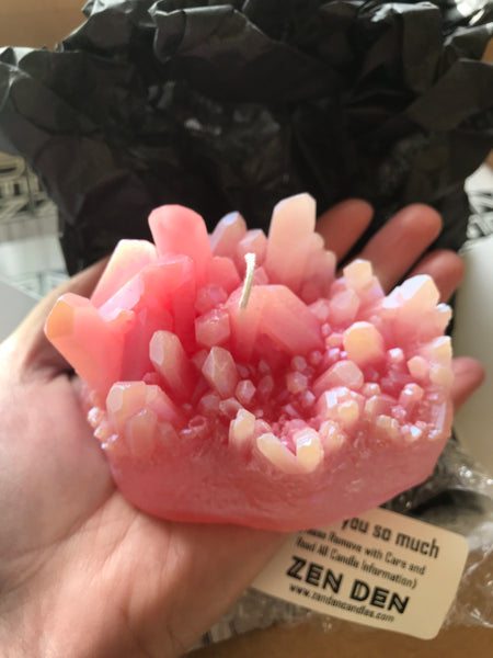 Aura Quartz Cluster Shaped Candle. Sacred Space Home Decor
