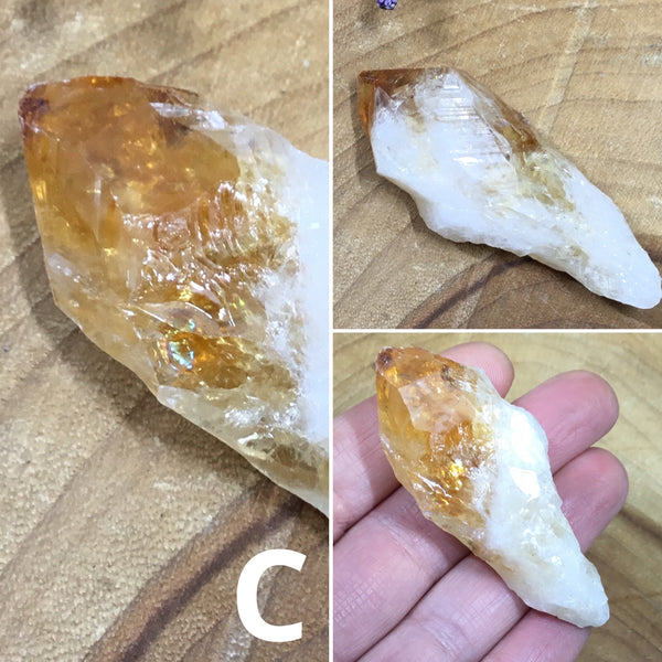 CRYSTALS FOR ABUNDANCE & PROSPERITY -Heat treated amethyst  Citrine points
