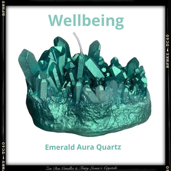 Aura Quartz Cluster Shaped Candle. Sacred Space Home Decor