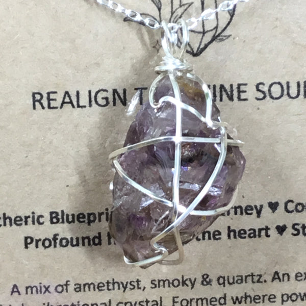 Wearable Energy Wire wrapped brandberg amethyst
