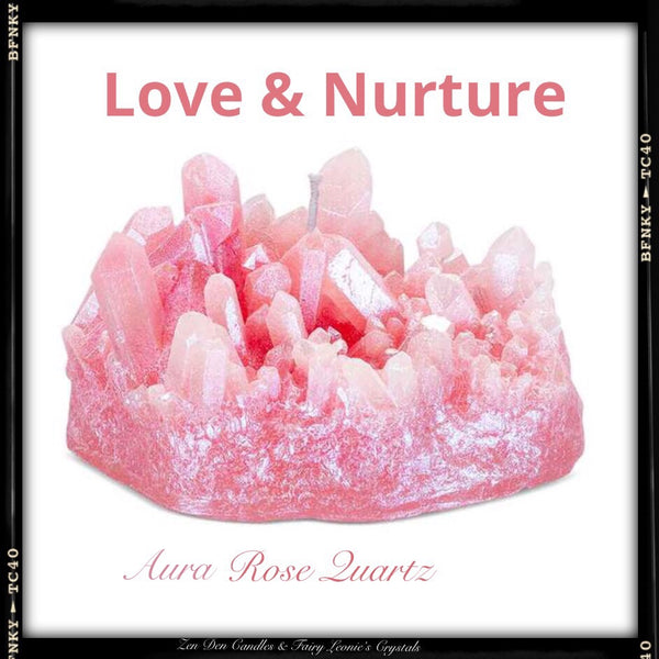 Aura Quartz Cluster Shaped Candle. Sacred Space Home Decor
