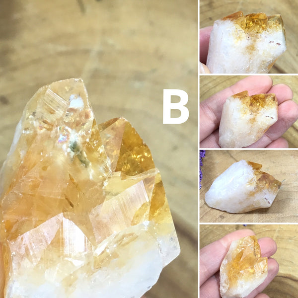 CRYSTALS FOR ABUNDANCE & PROSPERITY -Heat treated amethyst  Citrine points
