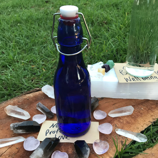 Gem Elixir Crystal grid layout with Dr Emoto Affirmation