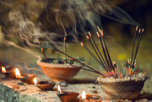 Incense burning, ancestral offering , smoke medicine 