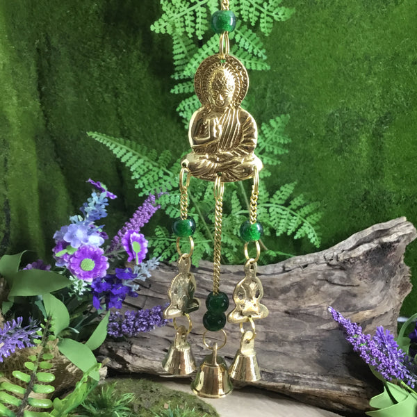 Buddah brass bell chime protection charm. Cleanse & Purify