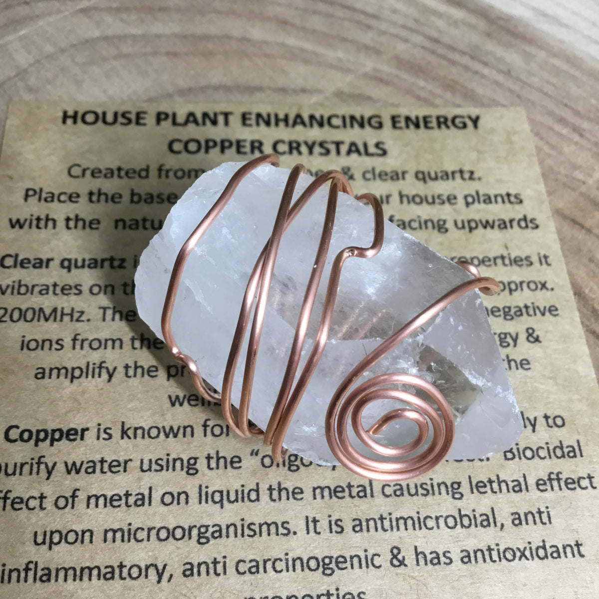 Electroculture - copper & Quartz  house plant energy enhancer