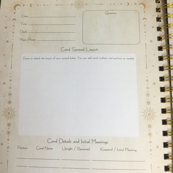 Tarot and oracle card journal workbook