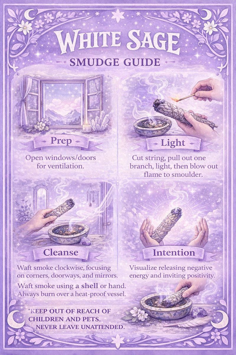 Cleanse & Purify with WHITE SAGE JUMBO Smudge Bundles